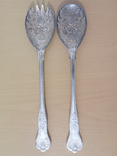 Lovely pair serving spoons - of,