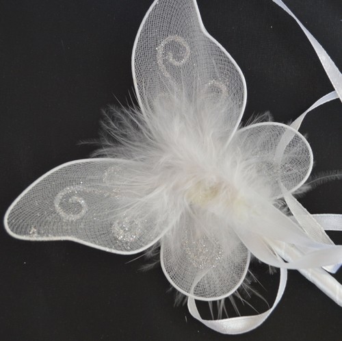 New white fairy wand butterfly - fairy,