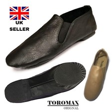 TOROMAX SLIP ON SPLIT SOLE NEOPRENE JAZZ SHOES SPLIT SOLE DANCE SHOES BLACK TAN