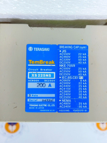Terasaki xs225ns 200a ac600v - terasaki,