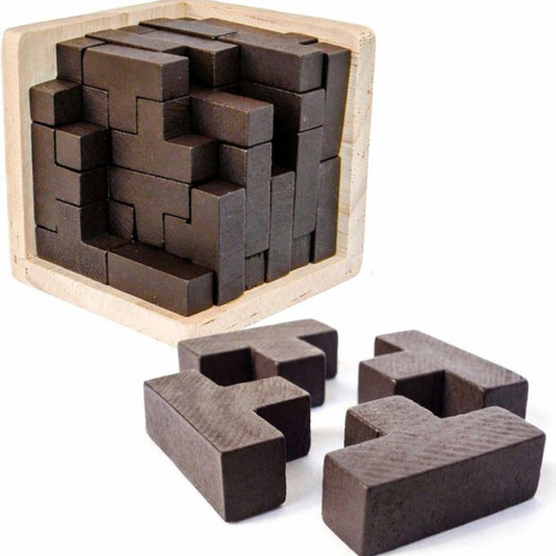 Wooden brain teaser puzzle - brain,