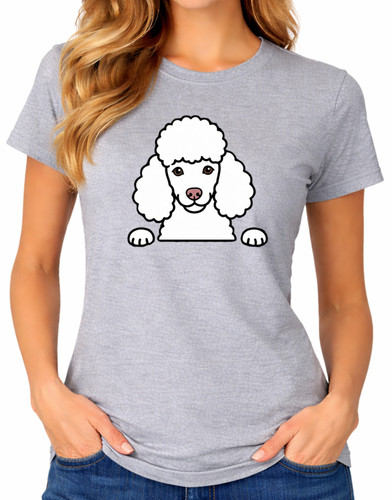 Poodle dog shirt - cute, white