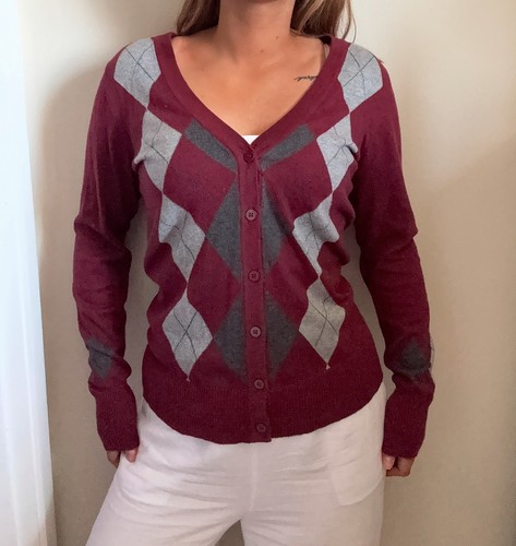 Smart set burgundy argyle - burgundy,