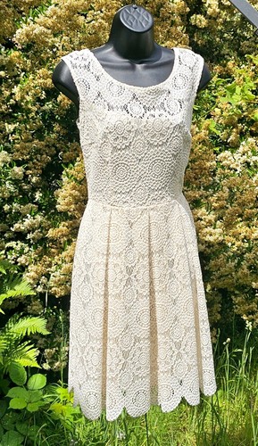 Cream lace crochet - cream,