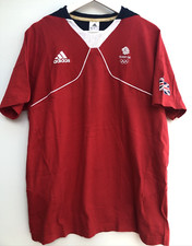 Adidas Team GB T Shirt 2014 Gym Training Red Short Sleeve Mens Large L