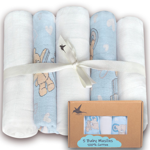 Baby muslin squares pack 5 - baby,