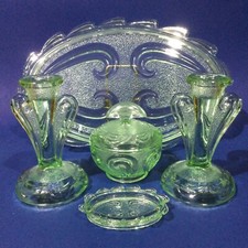 Art Deco Bagley Green Pressed