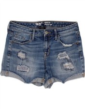 MOSSIMO Womens Distressed Mid Rise Denim Shorts US 6 Medium W28  Blue CH15