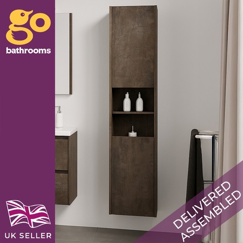 Brown bathroom storage unit - bathroom,