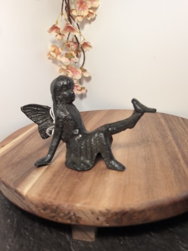 Cast iron sitting fairy - iron, with