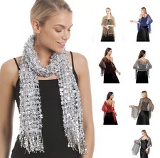 Sparkly Sequin Scarf Christmas Party Evening Scarves Shawl Wrap
