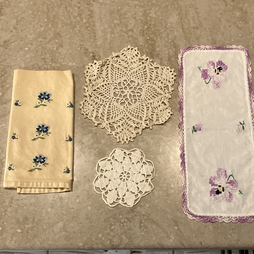 Vintage lot crocheted - vintage,