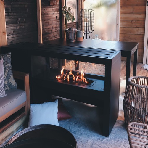 Black gas fire - gas, pit