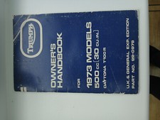 Triumph 1973 500 Daytona T100R Owners Handbook Used