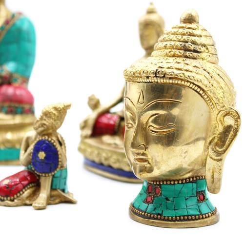 Brass buddha figure med - -,
