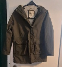 Penfield Medium Olive Green Ladies Parker Fleece Lined Warm Winter Jacket Used