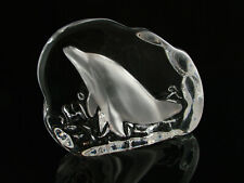 Cristal d'Arques Etched Lead Crystal Glass Dolphin Ocean Paperweight/Sculpture