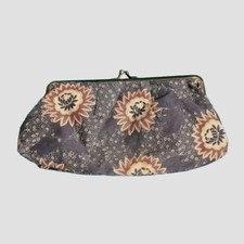 French Connection Floral Lotus Flower Purse Clutch Make Up Bag Autumnal Cottage
