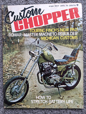 1973 MAY CUSTOM CHOPPER MOTORCYCLE MAGAZINE POSTER HARLEY TRIUMPH KAWASAKI HONDA