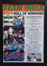 India Cricket roll of honours - updated 2024 (T20 WC winners) - souvenir print