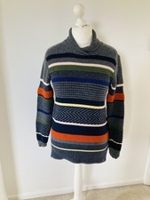 Lacoste 36 Wool Cashmere Stripe Jumper High Roll Neck UK 8/10