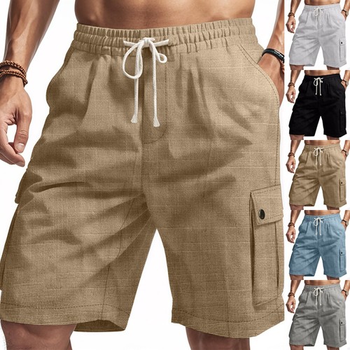 Mens linen cargo - mens, shorts