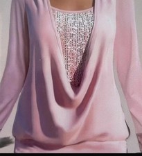 Pink Long Sleeved Sequin Top Size L Brand New Without Tags