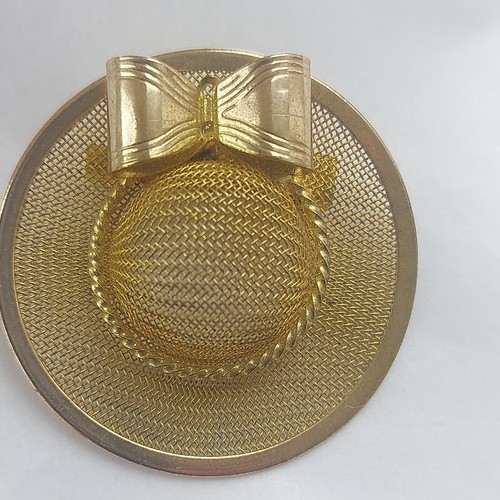 Vintage boater straw - vintage, gold