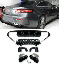 REAR DIFFUSER TAILPIPES E63 STYLE BLACK FOR MERCEDES E CLASS C238 A238 2017+