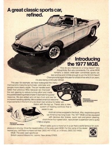 1977 mgb convertible sports - mg,