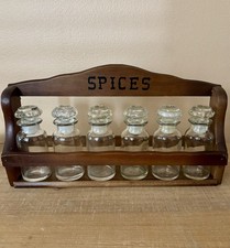 Vintage MCM Wooden Spice Rack