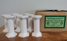 1970s Vintage 8 x Plaster Hexagonal Cake Pillars Conqueast White 3 Inch Wedding