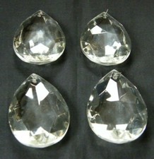  4 LARGE VICTORIAN BOHEMIAN CRYSTAL GLASS DROPLET DROP CHANDELIER LIGHT  #6