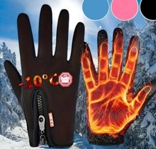 Waterproof Zipper Gloves Unisex Short Solid Color Non Slip Sports Gloves