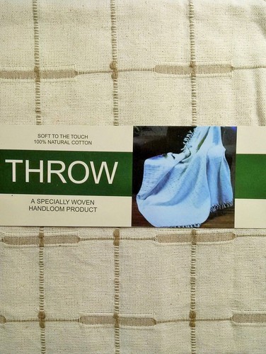 Small check cream - small, woven