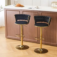 Set of 2 Bar Stools Adjustable