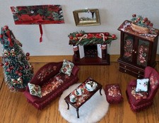Doll House Joblot Furniture And Accessories ~ Festive Livingroom (VGC)