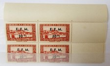 1943 Algeria EFM o'printed telegraph stamp MUH Block of 4