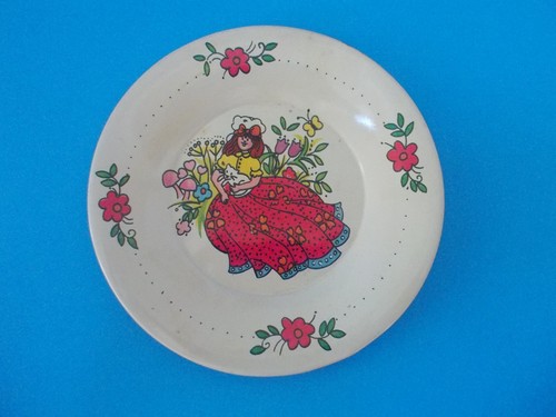 Vtg tin enameled toy tea - tea, plate