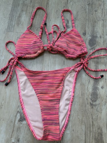 Cotton neon pink stripe - neon,