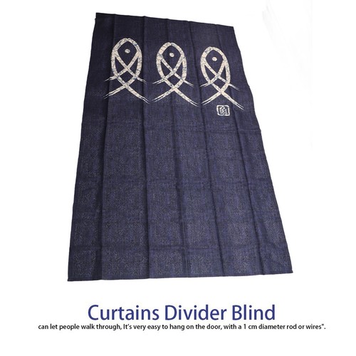 Fish printed room divider door - divider,