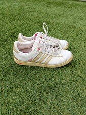 Lovely White Vintage Adidas Trainers, Size UK 6