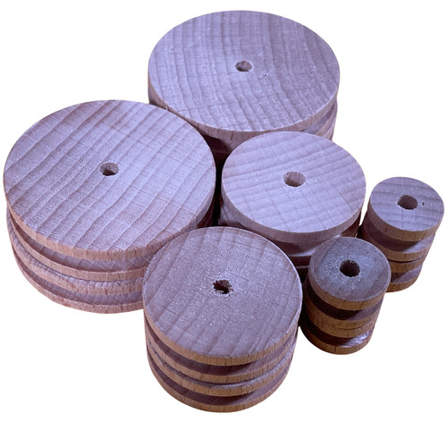 Wooden pulleys 15mm 30mm - wooden, (15mm