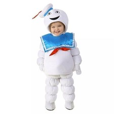 Kids Ghostbusters Stay Puft Costume Marshmallow Man Baby Toddler Halloween Suit.