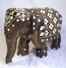 Vintage Carved Wooden Elephant