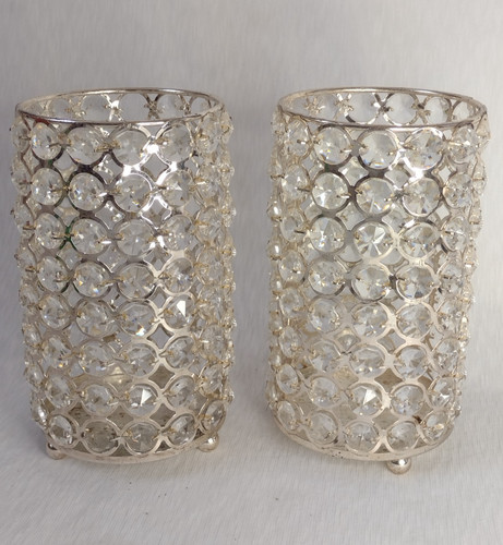 Crystal candle holders - crystal,