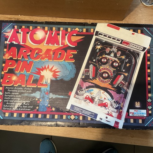 Vintage atomic arcade pin - atomic,