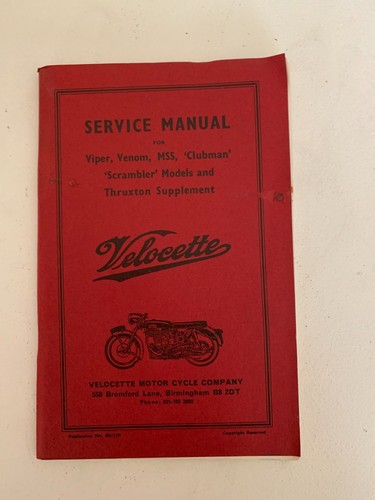 Velocette vintage service - vintage,