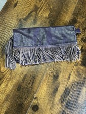 Butterfly Clutch Bag Debenhams Purple Suede Leather Boho Evening Bag