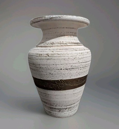 Golden white ceramic vase - golden,
